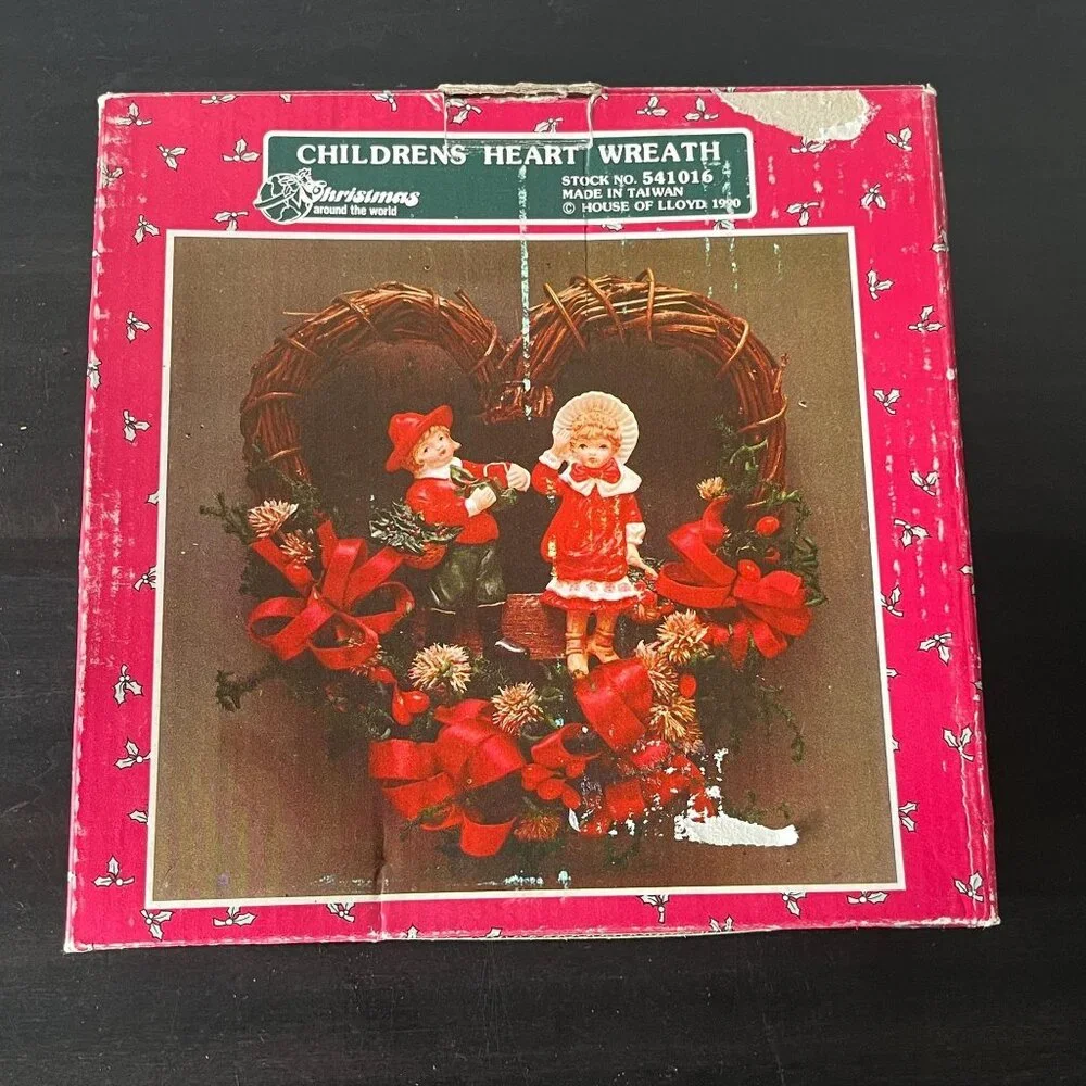 Vintage Children's Heart Wreath // House of Lloyd // Heart-Shaped Twig Christma